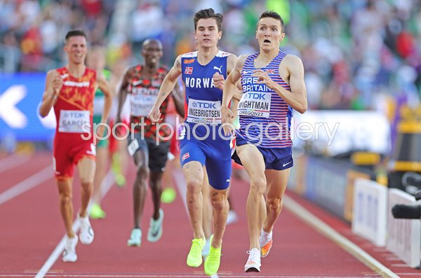 Jake Wightman Great Britain v Jakob Ingebrigtsen Norway World 1500m Final 2022