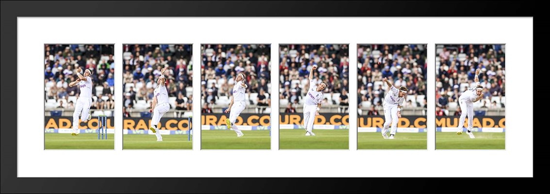 Stuart Broad England Front View Bowling Action Sequence