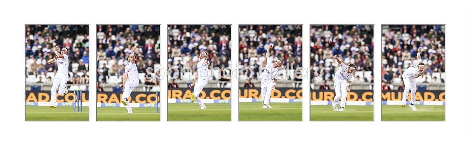 Stuart Broad England Front View Bowling Action Sequence