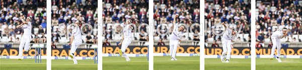 Stuart Broad England Front View Bowling Action Sequence