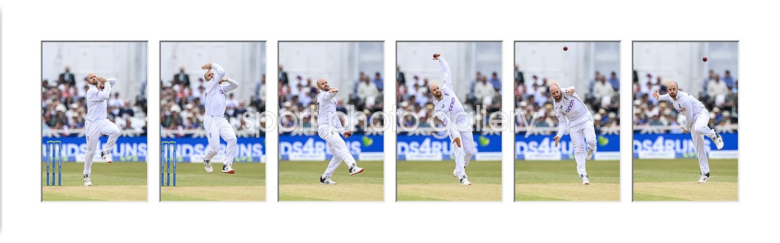 Jack Leach England Bowling Action Sequence Collage