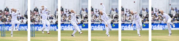 Jack Leach England Bowling Action Sequence Collage