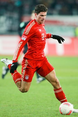 Mario Gomez of Bayern in action