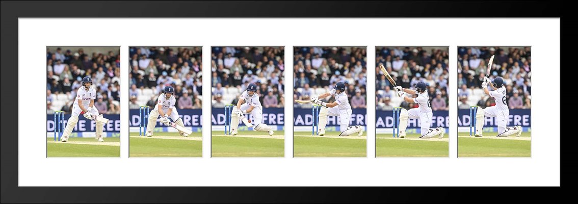 Joe Root England Scoop for Six Action Sequence Collage