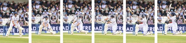 Joe Root England Scoop for Six Action Sequence Collage