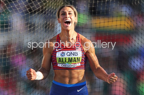 Valarie Allman USA celebrates Discus World Athletics Championships Oregon 2022