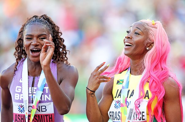 Dina Asher-Smith and Shelly-Ann Fraser-Pryce World Athletics Oregon 2022 