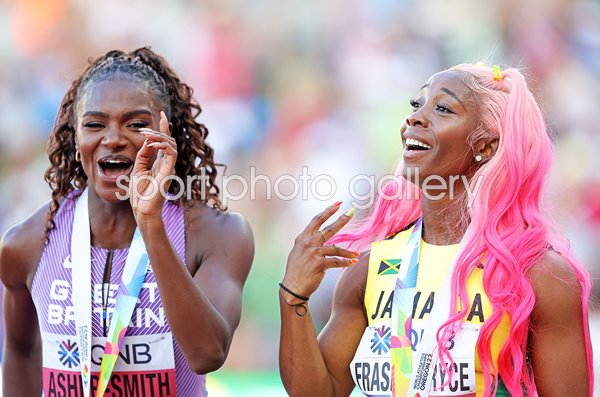 Dina Asher-Smith and Shelly-Ann Fraser-Pryce World Athletics Oregon 2022 