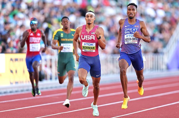 Michael Norman USA v Matthew Hudson-Smith GB 400m World Athletics 2022