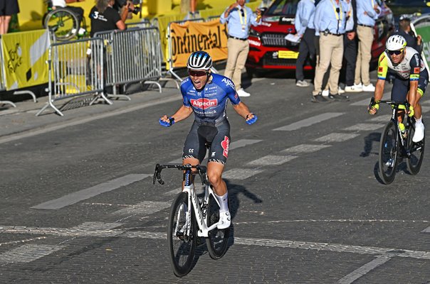 Jasper Philipsen Belgium celebrates win Stage 21 Paris Tour de France 2022
