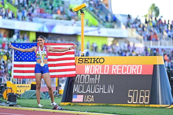 Sydney McLaughlin USA World 400m Hurdles Record Oregon 2022  