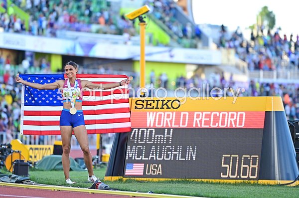 Sydney McLaughlin USA World 400m Hurdles Record Oregon 2022  