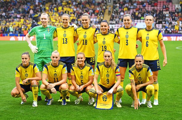 Sweden team v Belgium Quarter Final Women's EURO 2022