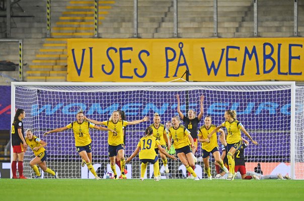 Linda Sembrant Sweden scores winner v Belgium Quarter Final EURO 2022