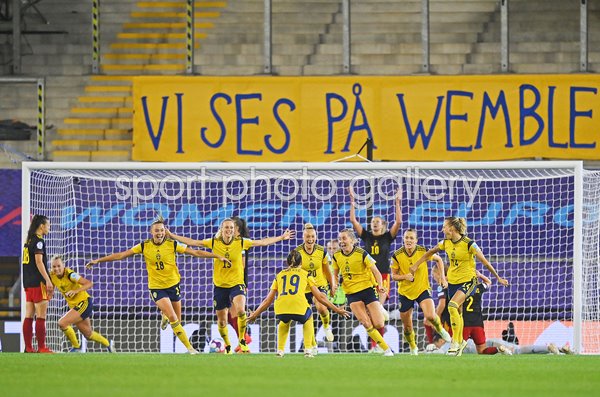 Linda Sembrant Sweden scores winner v Belgium Quarter Final EURO 2022