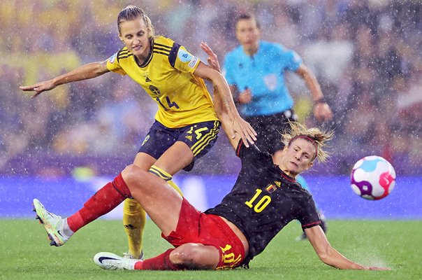 Nathalie Bjorn Sweden v Justine Vanhaevermaet Belgium Quarter Final EURO 2022