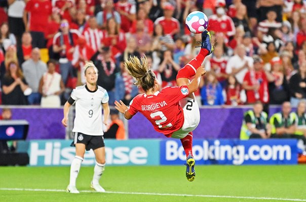 Marina Georgieva Austria overhead kick v Germany Quarter Final EURO 2022