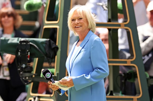 Sue Barker BBC presenter Centre Court Centenary Wimbledon 2022