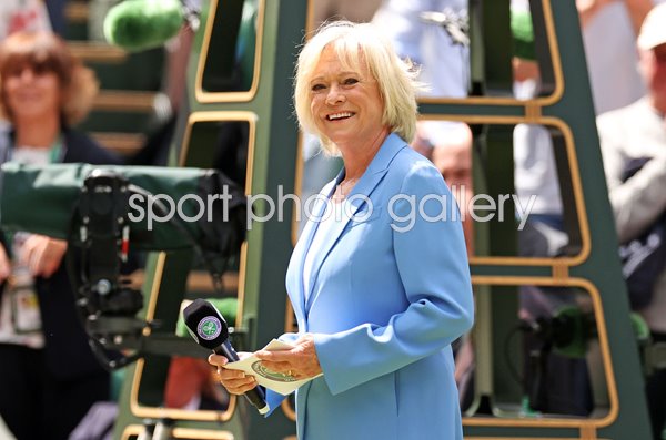 Sue Barker BBC presenter Centre Court Centenary Wimbledon 2022