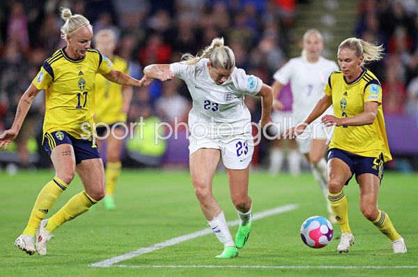 Alessia Russo England scores 3rd goal v Sweden Semi Final EURO 2022