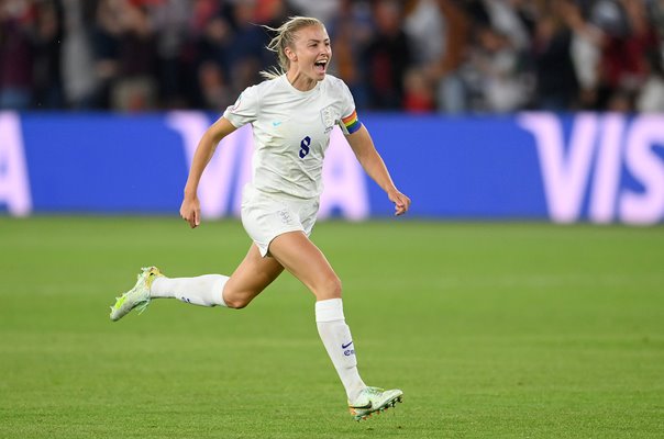 Leah Williamson England celebrates v Sweden Semi Final EURO 2022