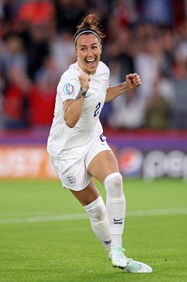 Lucy Bronze England celebrates goal v Sweden Women's EURO 2022