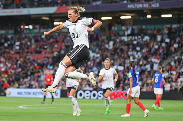 Alexandra Popp Germany scores first goal v France Semi Final EURO 2022
