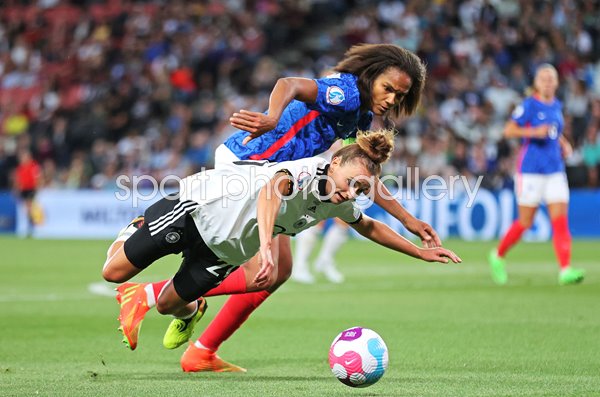 Lina Magull Germany v Wendie Renard France Semi Final EURO 2022