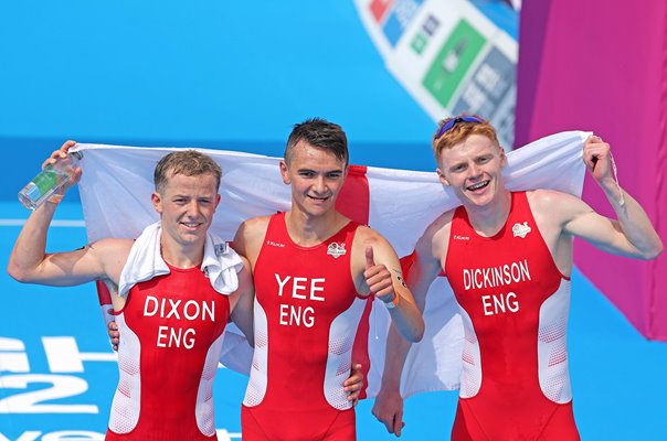 Daniel Dixon, Alex Yee & Samuel Dickinson England Triathlon Commonwealth Games 2022