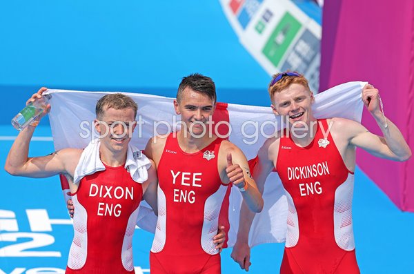 Daniel Dixon, Alex Yee & Samuel Dickinson England Triathlon Commonwealth Games 2022