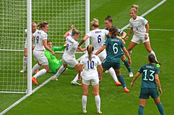 Mary Earps England goal-line chaos v Germany Women's EURO Final 2022