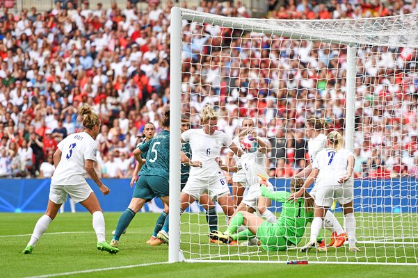 Mary Earps England goal-line scramble v Germany Women's EURO Final 2022