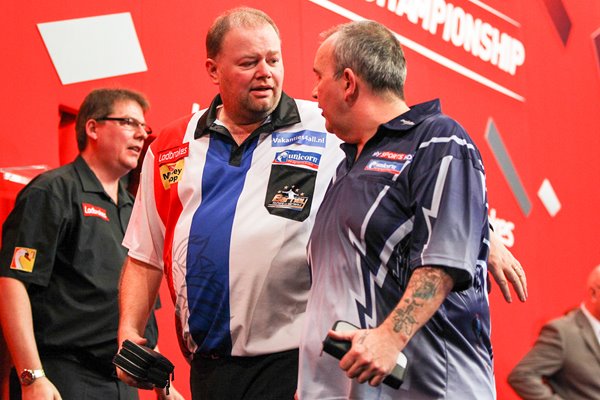 Raymond van Barneveld and Phil Taylor World Darts 2012