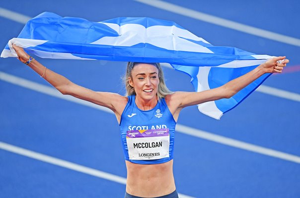 Eilish McColgan Scotland celebrates 10,000m Gold Commonwealth Games 2022