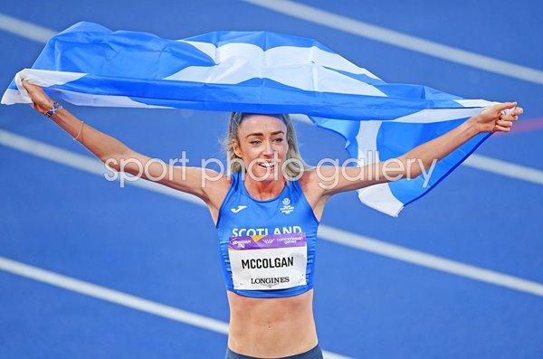 Eilish McColgan Scotland celebrates 10,000m Gold Commonwealth Games 2022