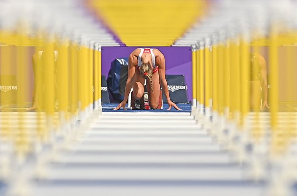 Holly Mills England Heptathlon 100m Hurdle Start Commonwealth Games 2022