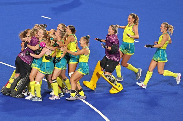 Australia celebrate victory Semi Final Hockey Commonwealth Games 2022