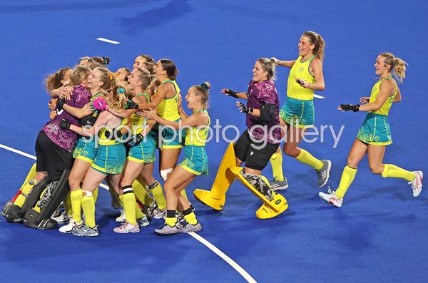 Australia celebrate victory Semi Final Hockey Commonwealth Games 2022
