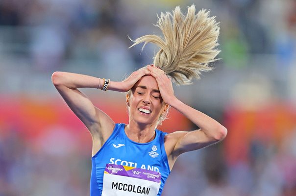 Eilish McColgan Scotland celebrates 10,000m Gold Commonwealth Games 2022