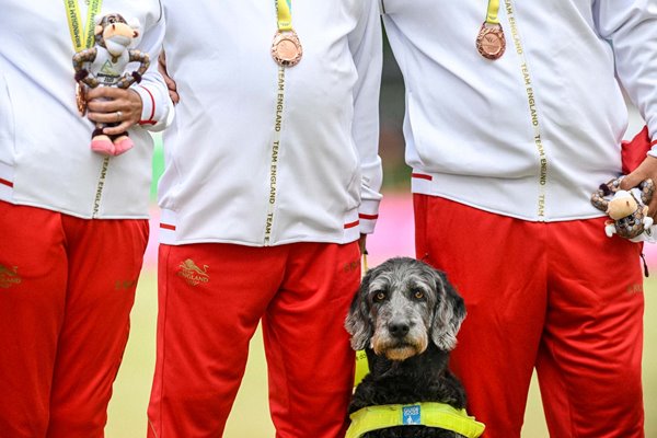 Guide Dog Para Lawn Bowls Medal Ceremony Commonwealth Games 2022