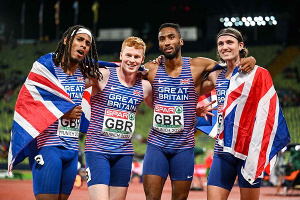 Lewis Davey, Matthew Hudson-Smith, Alex Haydock-Wilson & Charles Dobson GB Munich 2022