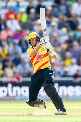 Joe Root Trent Rockets bats v Birmingham Phoenix The Hundred 2022