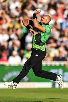 Tymal Mills Southern Brave bowls v Birmingham Phoenix The Hundred 2022