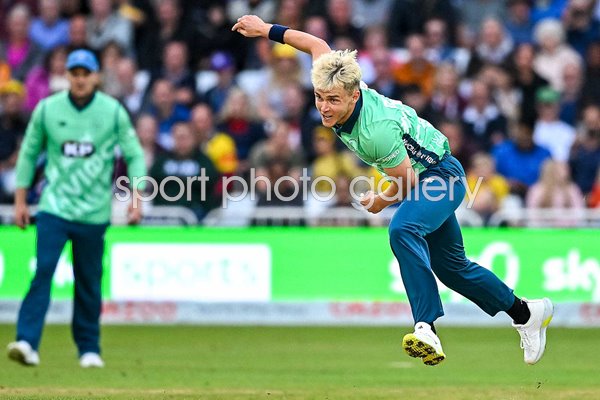 Sam Curran Oval Invincibles bowls v Trent Rockets The Hundred 2022