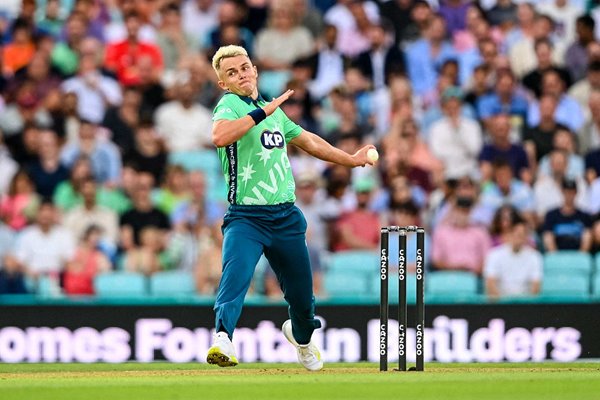 Sam Curran Oval Invincibles bowls v Birmingham Phoenix The Hundred 2022