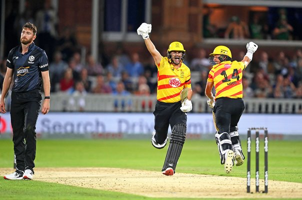 Lewis Gregory & Luke Wood Trent Rockets winning runs Hundred Final 2022