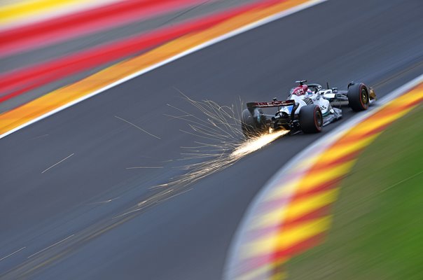 George Russell Great Britain driving Mercedes Belgium Grand Prix 2022