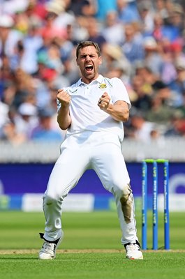 Anrich Nortje South Africa celebrates v England Lord's Test Match 2022