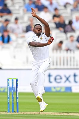 Kagiso Rabada South Africa bowls v England Lord's Test Match 2022