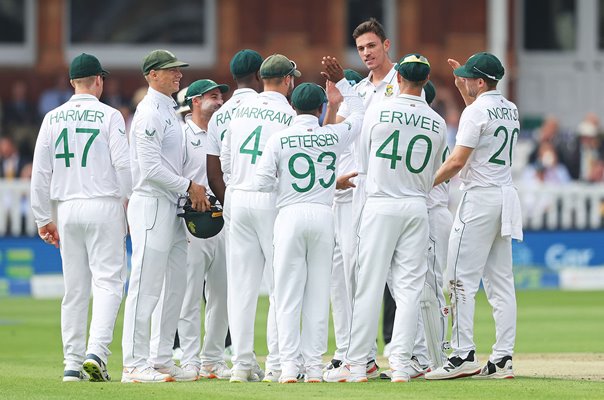 Marco Jansen South Africa celebrates v England Lord's Test 2022